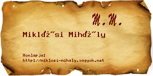 Miklósi Mihály névjegykártya