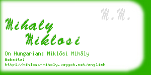 mihaly miklosi business card